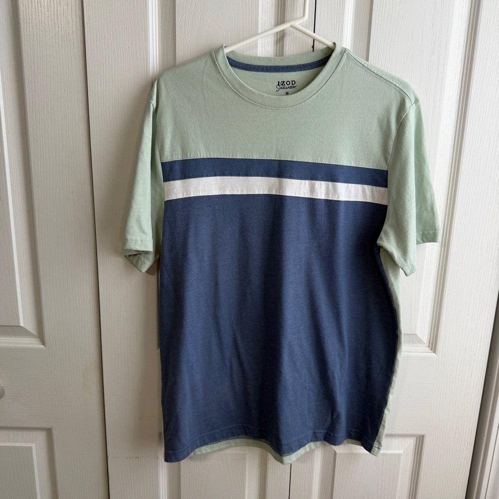 Izod Saltwater striped short sleeve tee size medium - Picture 1 of 5